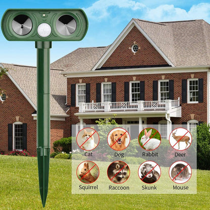 Solar-Powered Ultrasonic Animal Repeller – Outdoor Garden Pest Deterrent