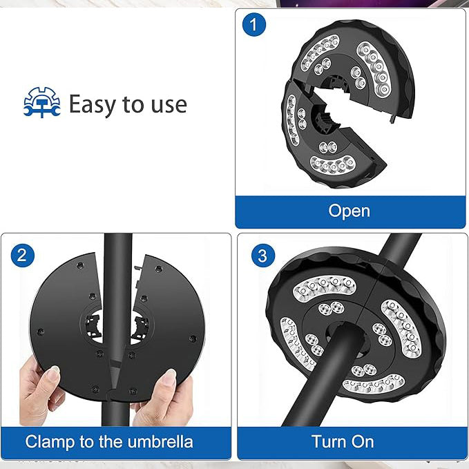 Innovative LED Parasol Light – Clip-On Umbrella Garden Table Light