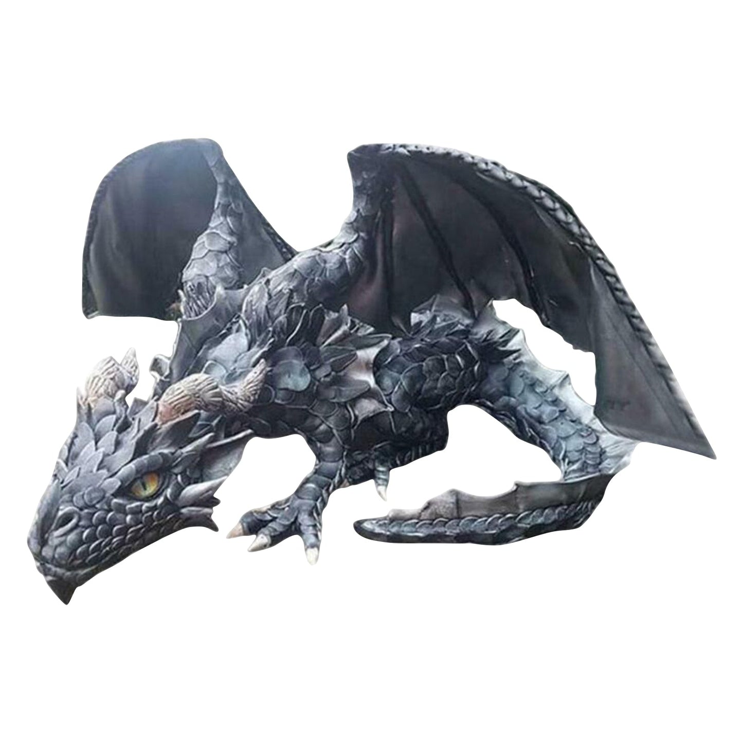 Gothic Dragon Guardian Garden Statue – Outdoor Crouching Dragon Sculpture