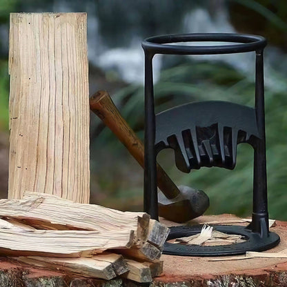 Cast Iron Manual Firewood Log Splitter – Heavy-Duty Wood Splitting Wedge