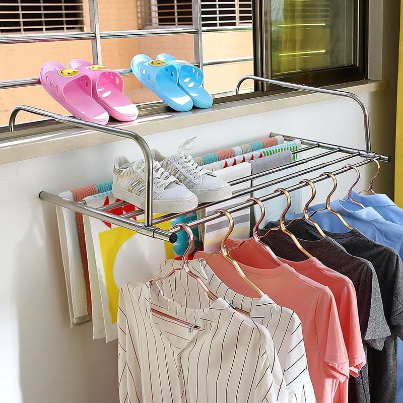Stainless Steel Extendable Balcony Clothes Dryer – Foldable Laundry Rack