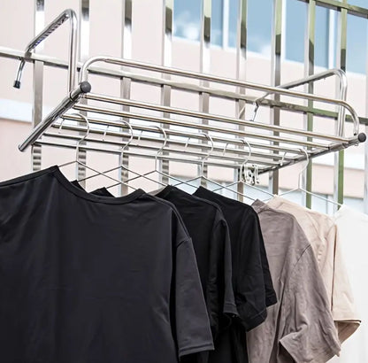 Stainless Steel Extendable Balcony Clothes Dryer – Foldable Laundry Rack