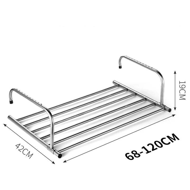 Stainless Steel Extendable Balcony Clothes Dryer – Foldable Laundry Rack