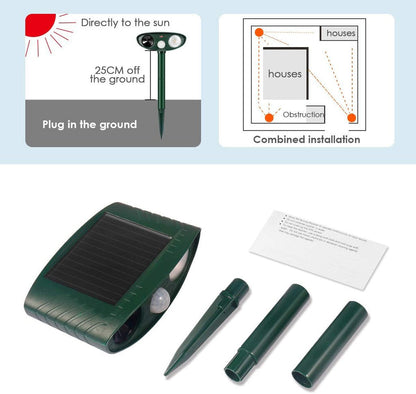 Solar Powered Ultrasonic Rabbit Repeller with Flashing LED Light