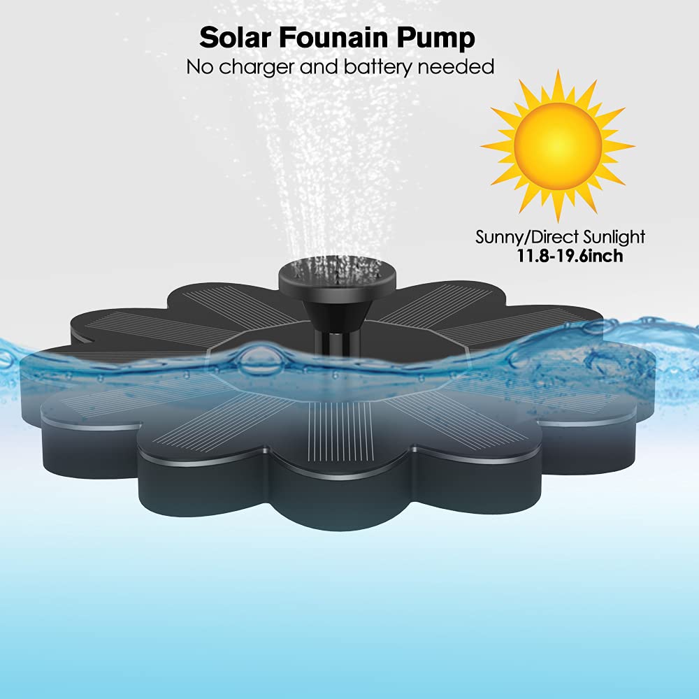 Flower-Shaped Solar Water Fountain – Decorative Pond & Pool Water Feature