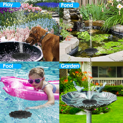Flower-Shaped Solar Water Fountain – Decorative Pond & Pool Water Feature