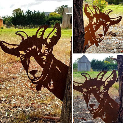 Metal Garden Artwork Sculpture – Decorative Outdoor Metal Yard Art Stake