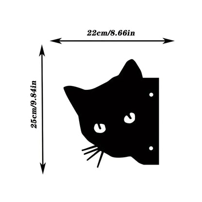 Cat Family Garden Statues — Metal Silhouette Stakes, Set of 3