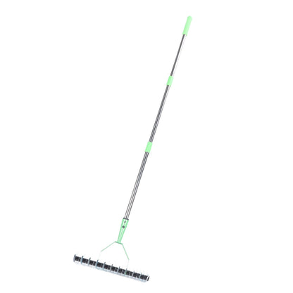 Long-Reach Thatch Rake – Heavy-Duty Lawn Dethatcher & Leaf Rake