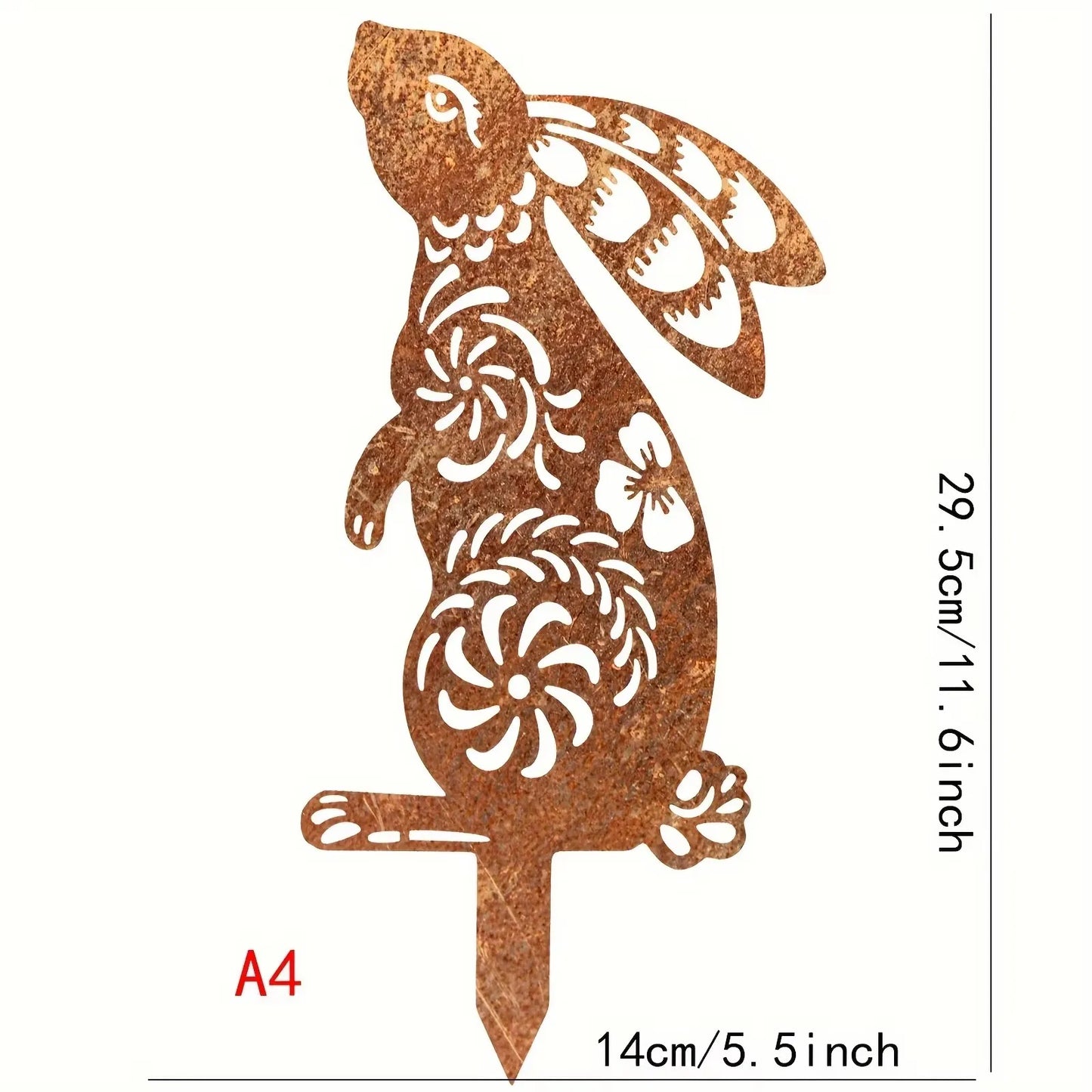 Rustic Rabbit Garden Statue — Weatherproof Metal Silhouette Yard Art