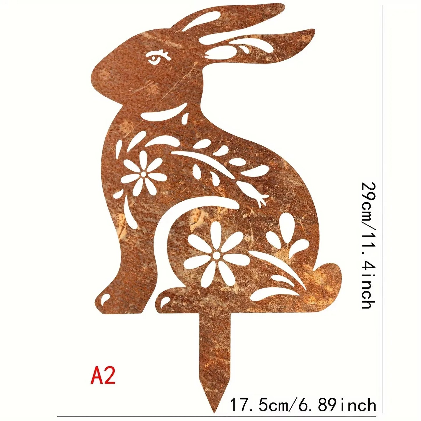Rustic Rabbit Garden Statue — Weatherproof Metal Silhouette Yard Art