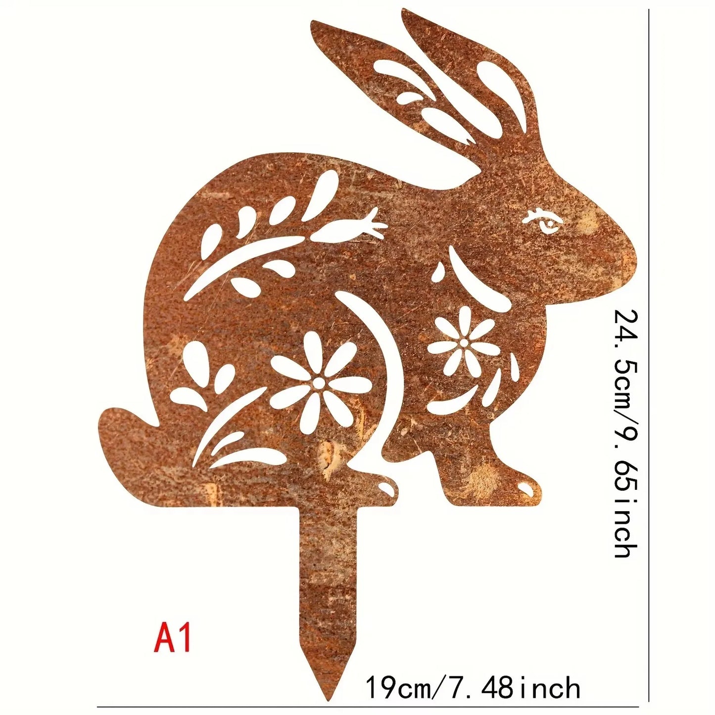 Rustic Rabbit Garden Statue — Weatherproof Metal Silhouette Yard Art