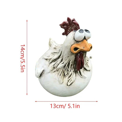 Funny Chicken Fence Resin Garden Statue – Outdoor Decorative Garden Ornament