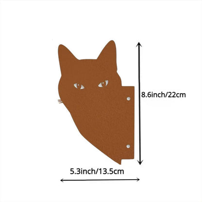 Cat Family Garden Statues — Metal Silhouette Stakes, Set of 3