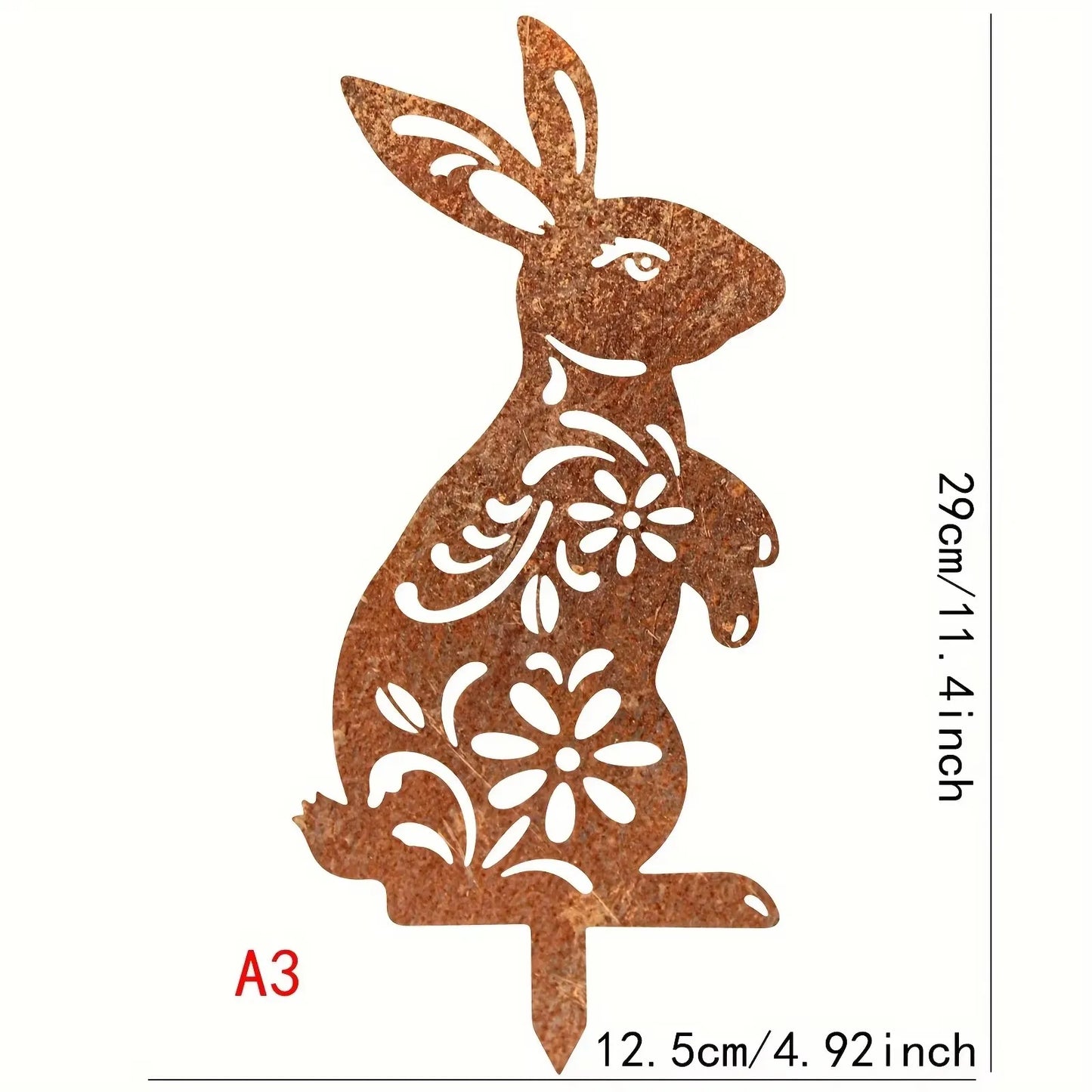Rustic Rabbit Garden Statue — Weatherproof Metal Silhouette Yard Art