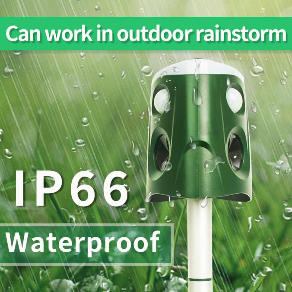 3-in-1 Ultrasonic Animal Repellent – 360° Solar Powered Garden Pest Deterrent
