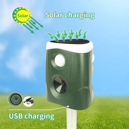 3-in-1 Ultrasonic Animal Repellent – 360° Solar Powered Garden Pest Deterrent