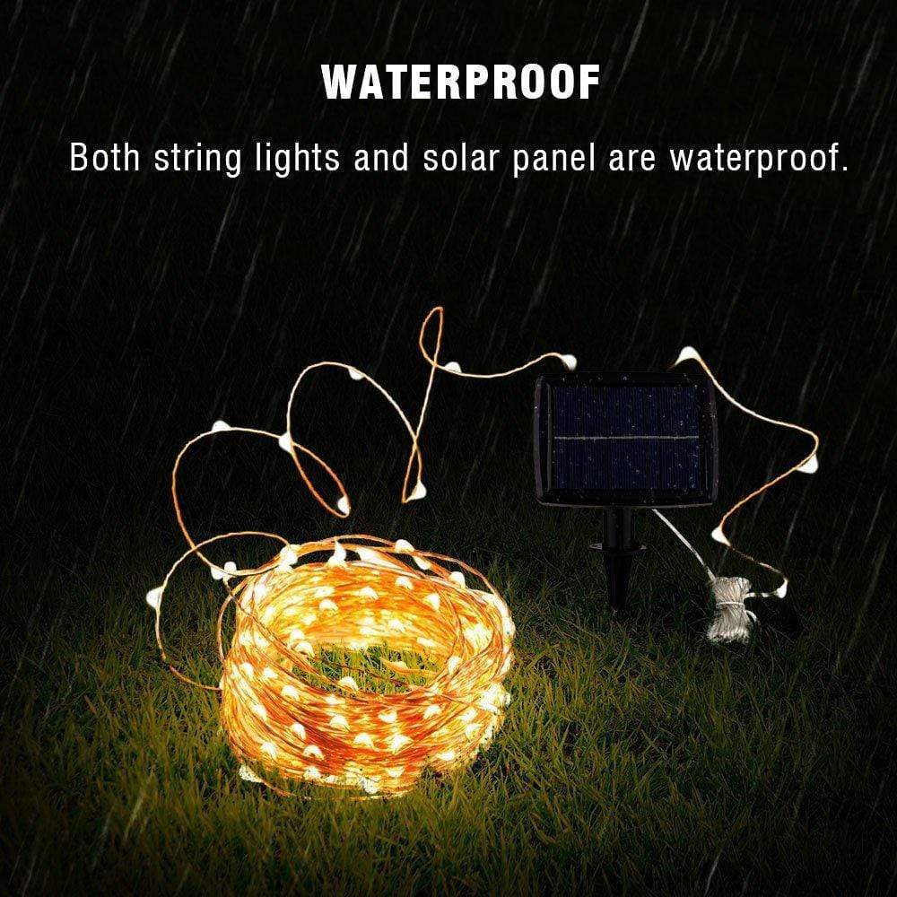 Clear Cable Solar String Lights – Outdoor Garden & Patio LED Fairy Lights