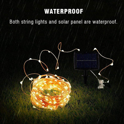 Clear Cable Solar String Lights – Outdoor Garden & Patio LED Fairy Lights