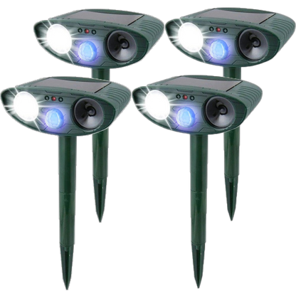 Solar Powered Ultrasonic Rabbit Repeller with Flashing LED Light