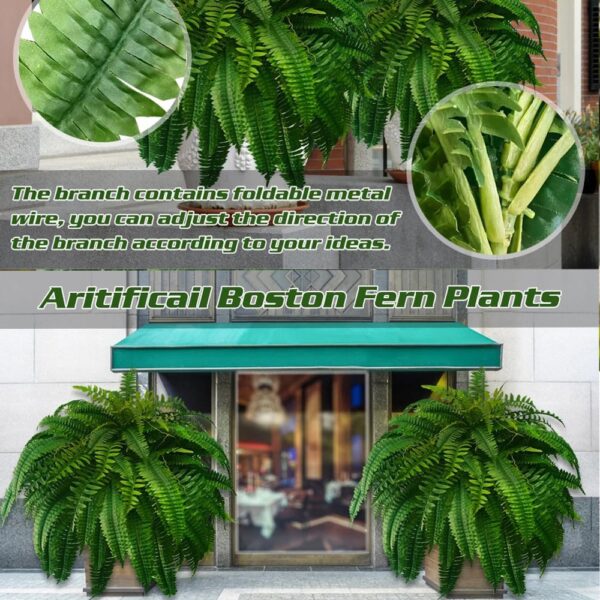UV-Resistant Artificial Boston Fern – Realistic Fake Indoor/Outdoor Fern Plant