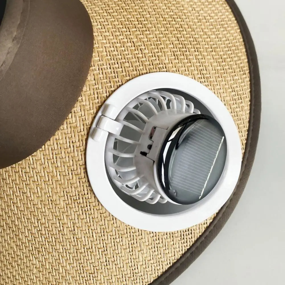 Wide Brim Sun Hat with Solar Powered Fan – Cooling UV Protection Outdoor Hat