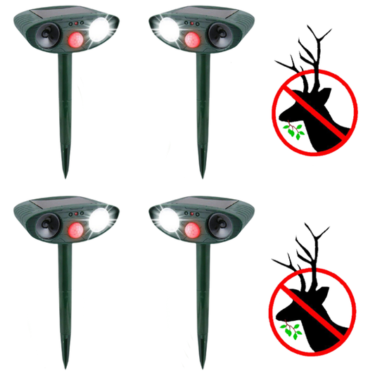 Solar Powered Ultrasonic Deer Repeller – Pack of 4 Outdoor Pest Control