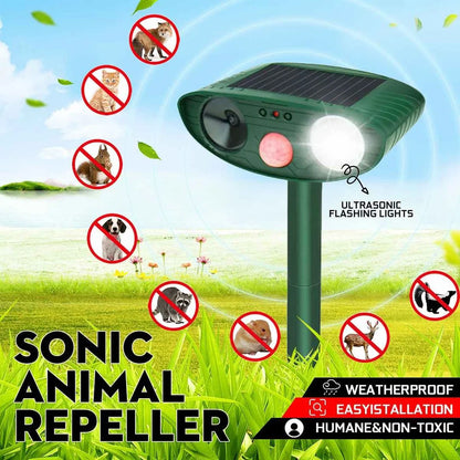 Solar Powered Ultrasonic Chipmunk Repeller – Outdoor Pest Deterrent