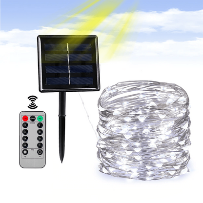 Clear Cable Solar String Lights – Outdoor Garden & Patio LED Fairy Lights