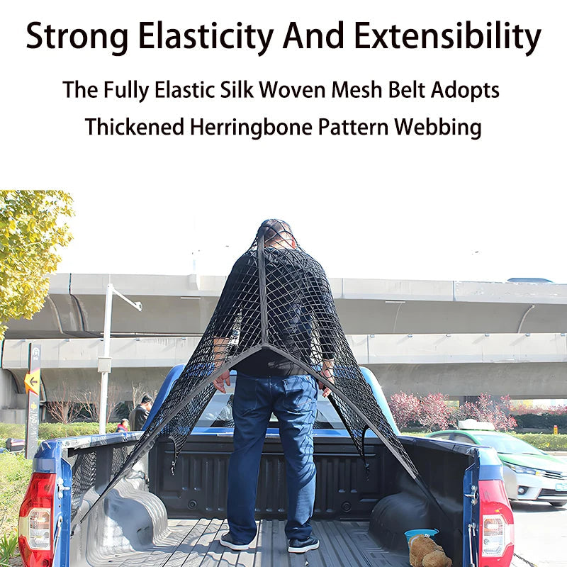 Cargo Net Truck Bed Net – Heavy-Duty Bungee Cargo Organiser Net
