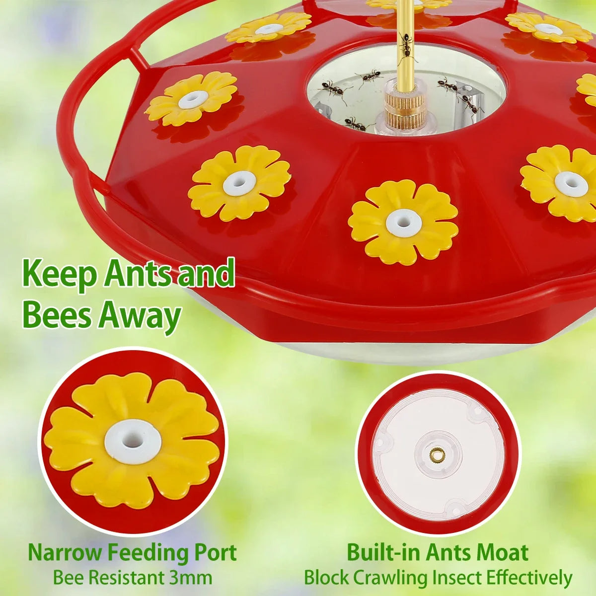 Flower-Shaped Hummingbird Feeder – Decorative Outdoor Bird Feeding Station