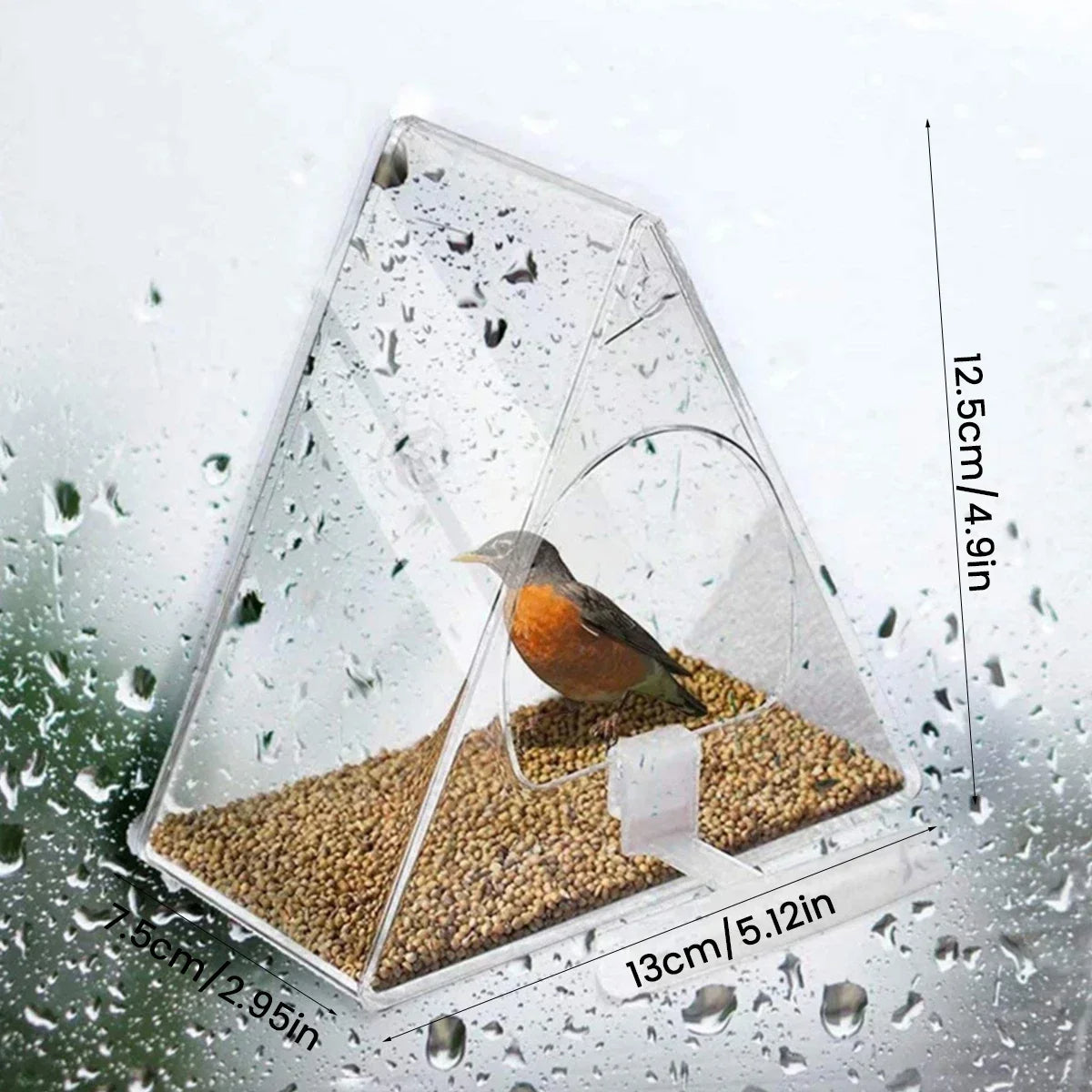 Clear Acrylic Hanging Bird Feeder – Transparent Window Outdoor Garden Feeder