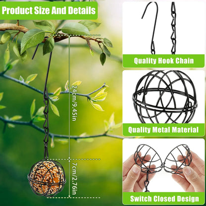 Metal Hanging Bird Feeder Set – Decorative Garden Wild Bird Feeding Station