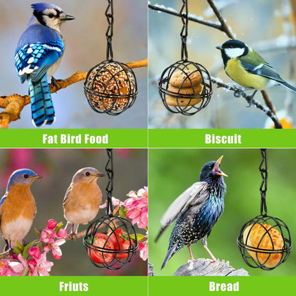 Metal Hanging Bird Feeder Set – Decorative Garden Wild Bird Feeding Station