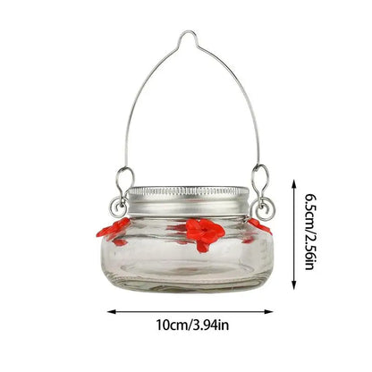 Clear Flower Port Hummingbird Feeder – Transparent Glass Nectar Bird Feeder