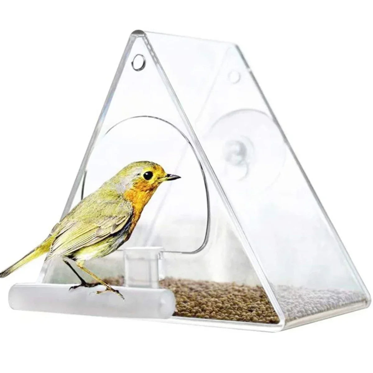 Clear Acrylic Hanging Bird Feeder – Transparent Window Outdoor Garden Feeder