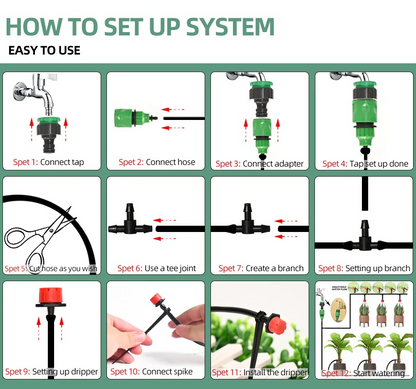 Drip Irrigation System with Automatic Timer – Smart Garden Watering Kit