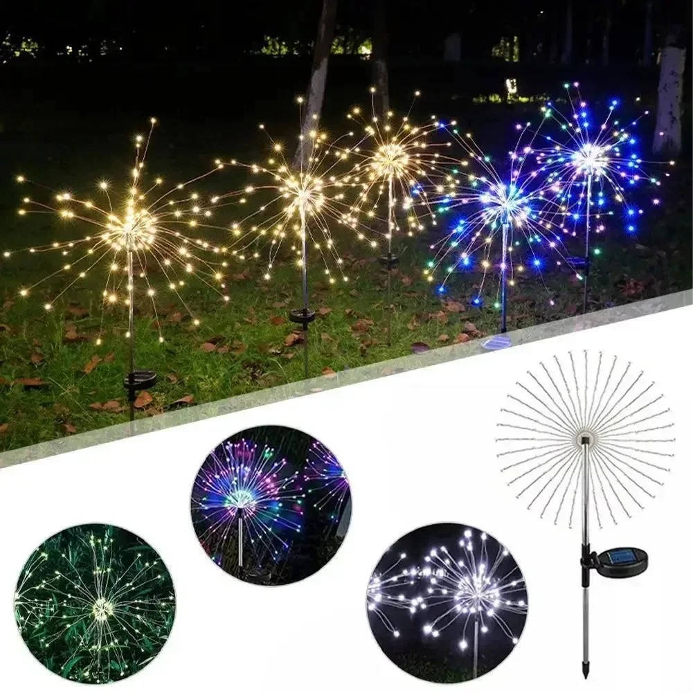 Outdoor Garden Firework Light Decoration – Solar LED Starburst Yard Stake