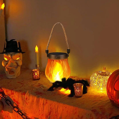 Solar Porch Flame Lanterns – Outdoor Solar Powered LED Flickering Fire Lantern