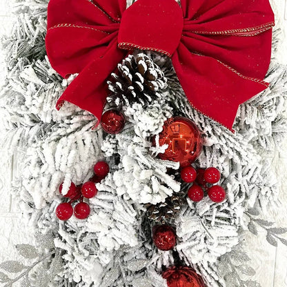 Christmas Door Decoration Full Set – Festive Holiday Door Wreath & Garland Kit