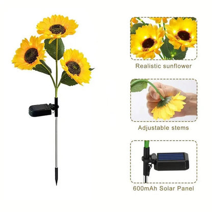 Solar Sunflower Garden Stake Light – Decorative Outdoor LED Flower Light