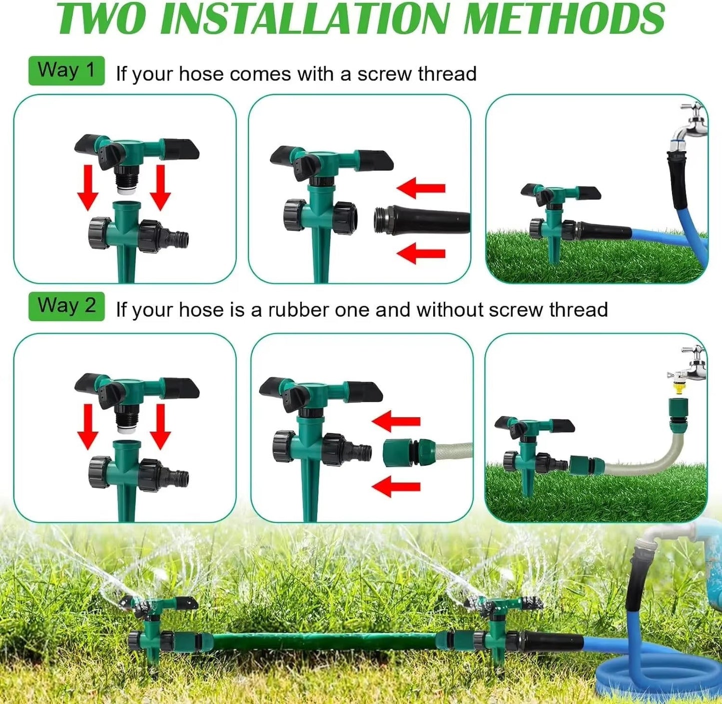 Garden Sprinkler System 5-Set – Complete Drip Irrigation Kit for Lawns & Beds