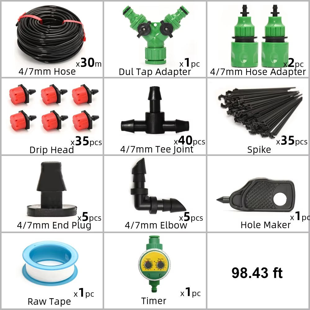 Drip Irrigation System with Automatic Timer – Smart Garden Watering Kit