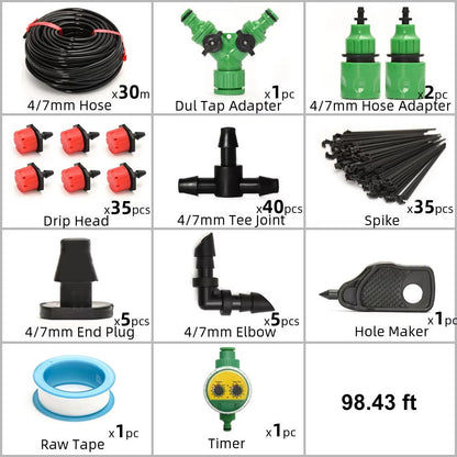 Drip Irrigation System with Automatic Timer – Smart Garden Watering Kit