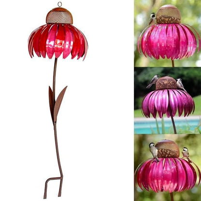 Outdoor Flower Bird Feeder – Decorative Wild Bird Seed Feeding Station