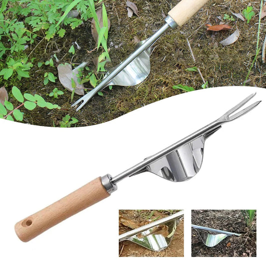 V-Shaped Long Handle Weed Puller – Stand-Up Root Remover Garden Tool
