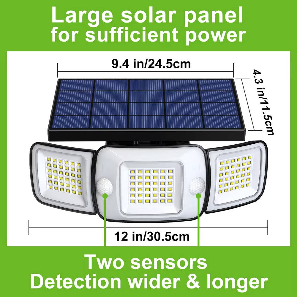Solar Powered Flood Light with Motion Sensor – Bright Outdoor Security Light