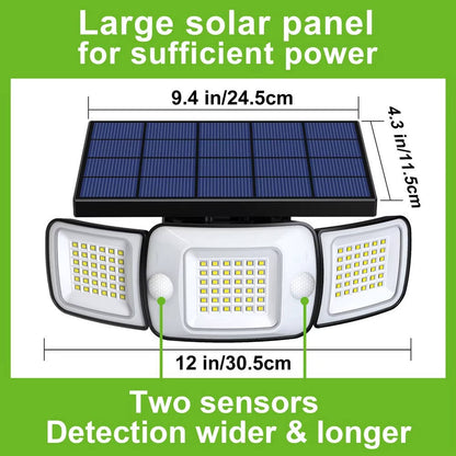 Solar Powered Flood Light with Motion Sensor – Bright Outdoor Security Light