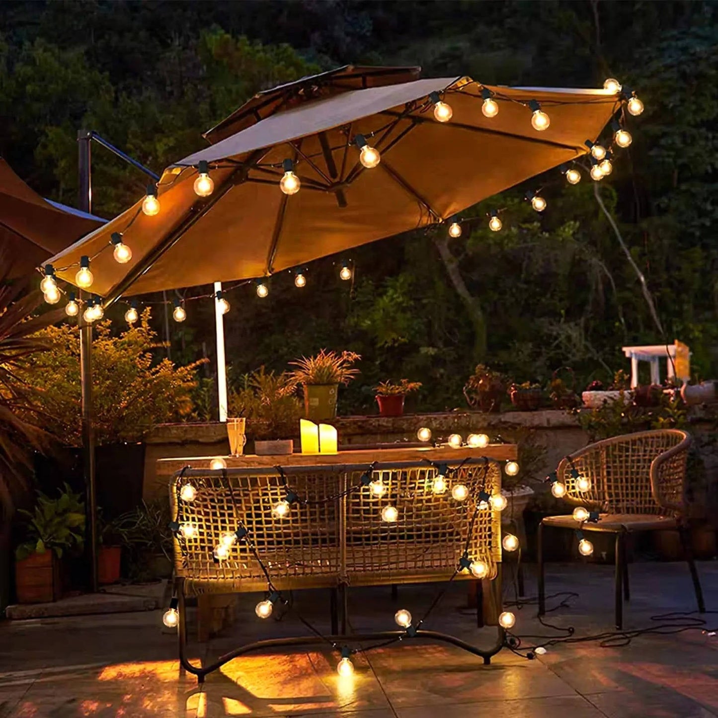 LED Outdoor String Lights – Weatherproof Patio Garden Party Festoon Lights