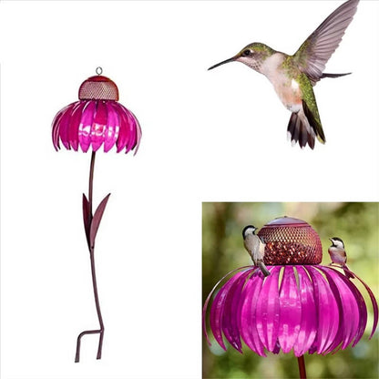 Outdoor Flower Bird Feeder – Decorative Wild Bird Seed Feeding Station